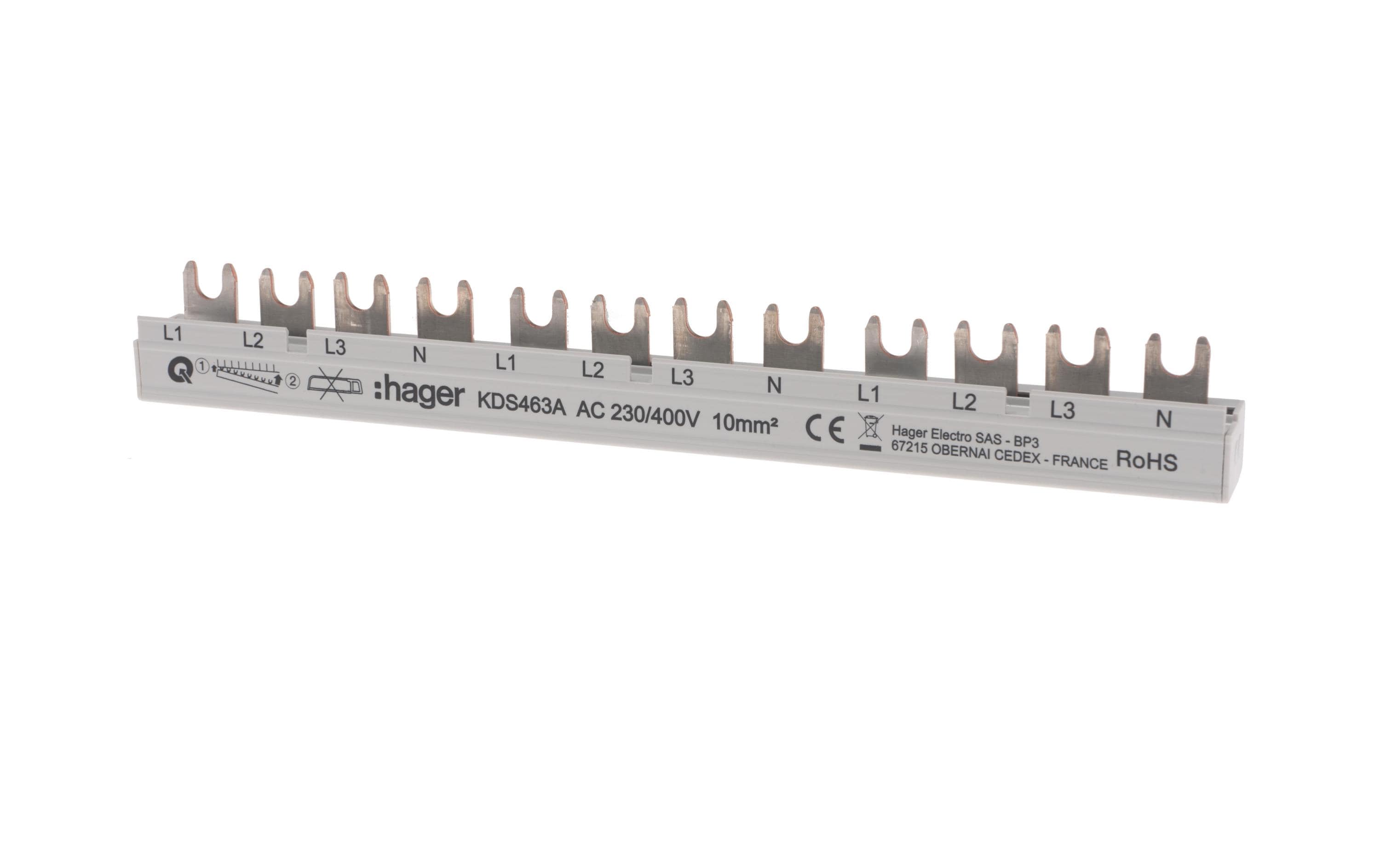 Phasenschiene 12M 63A (3PN)x3 QB FI links