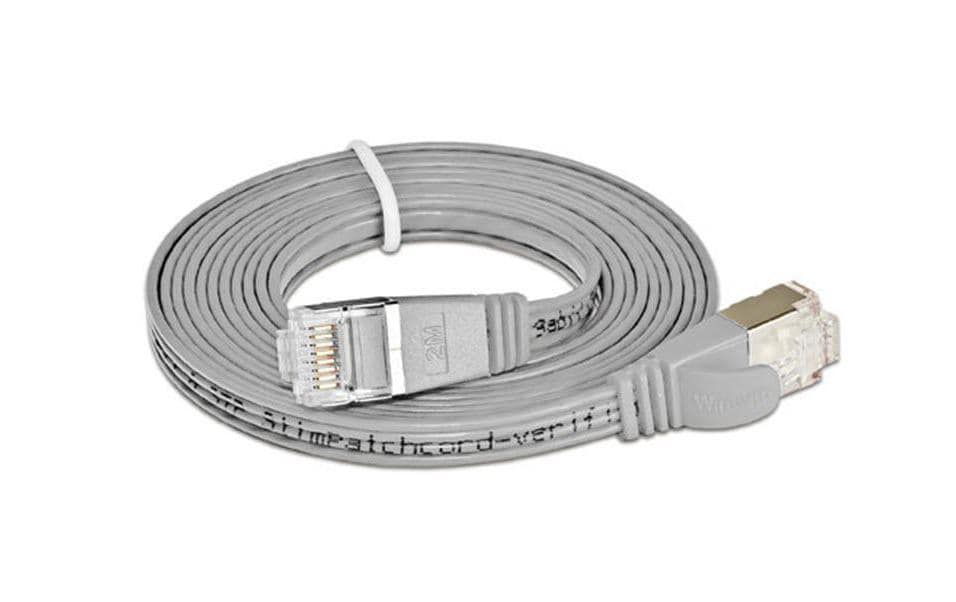 Wirewin Slim Patchkabel: STP, 0.75m, grau Cat.6, AWG36, Klinkenschutz, Längenaufdruck