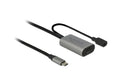 Delock USB 3.1, Type-C zu Type-C aktives Verlängerungskabel, 5 m, DC