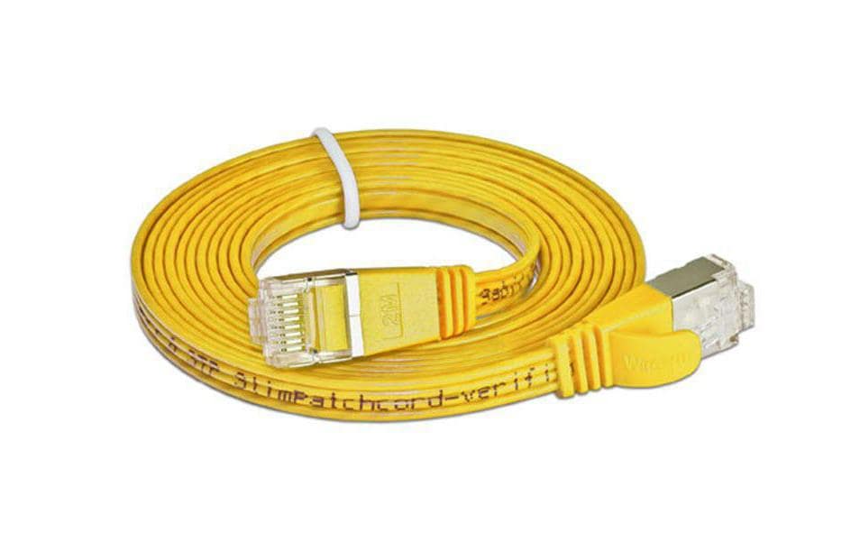 Wirewin Slim Patchkabel: STP, 20m, gelb Cat.6, AWG36, Klinkenschutz, Längenaufdruck
