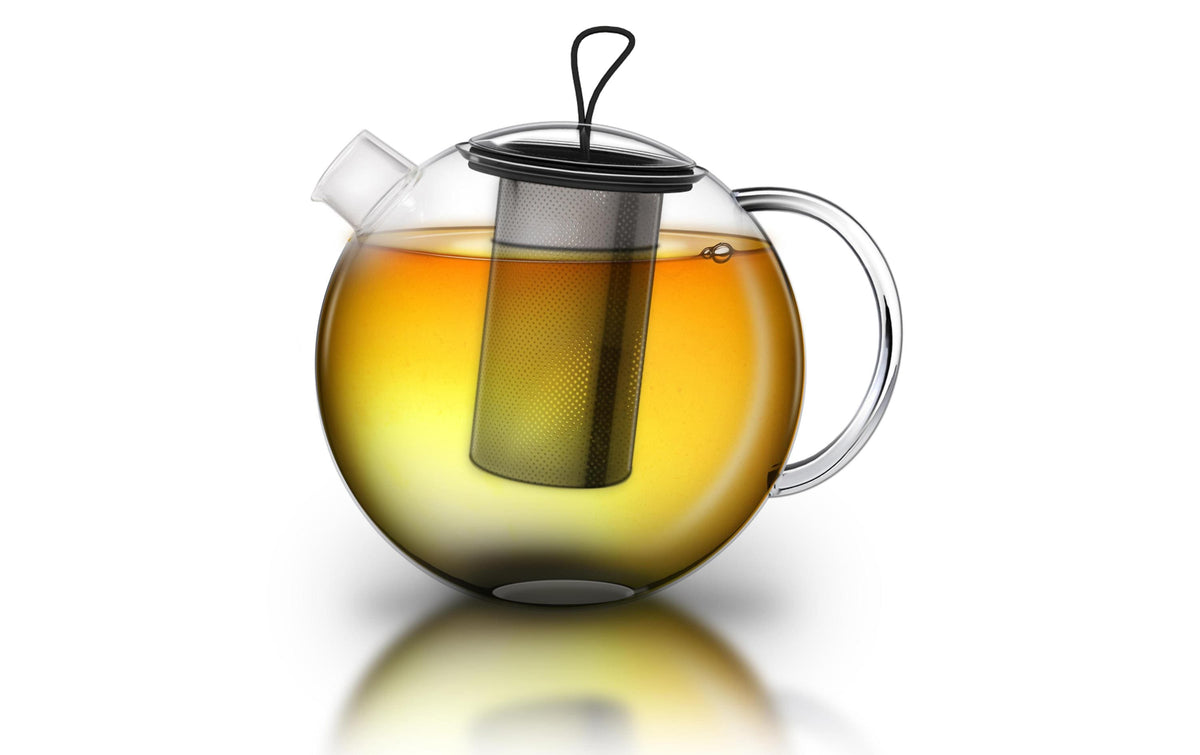 Creano Glas-Teekanne Jumbo 2,0L hitzebeständiges Borosilikatglas, Glasdecke