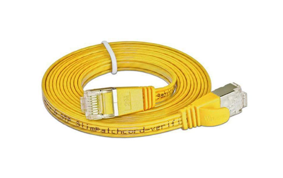 Wirewin Slim Patchkabel: STP, 0.25m, gelb Cat.6, AWG36, Klinkenschutz, Längenaufdruck