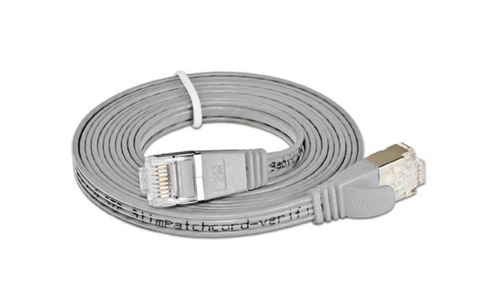 Wirewin Slim Patchkabel: STP, 25m, grau Cat.6, AWG36, Klinkenschutz, Längenaufdruck