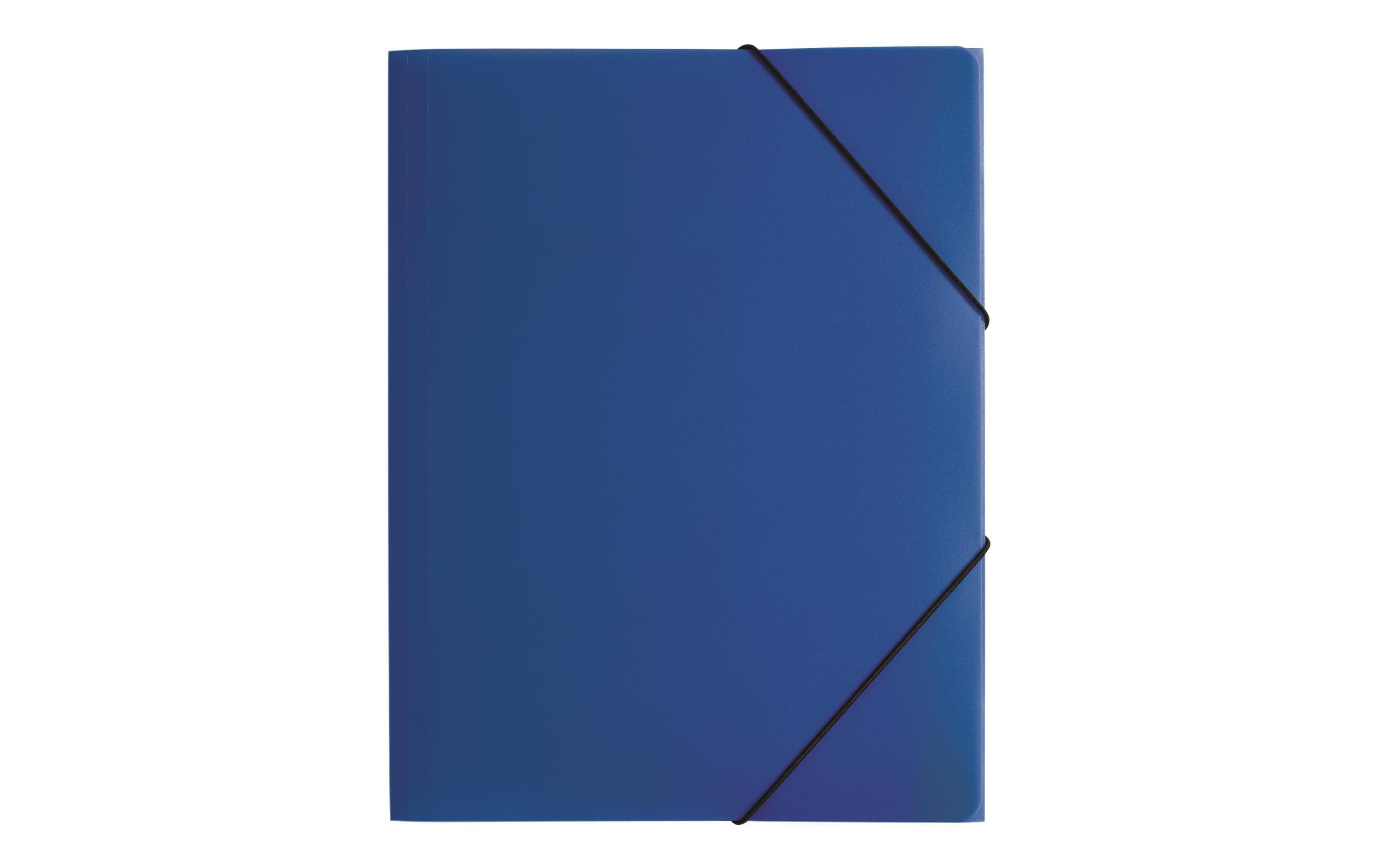 Pagna Gummibandmappe A4 PP 3 Einschlagklappen, blau
