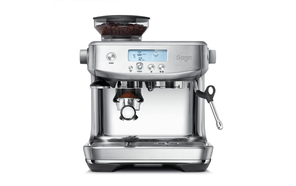 Sage, Siebträgermaschine Barista Pro Silber Bohnenbehälter 250 g, Wassertank 2.0 L