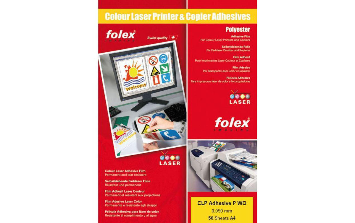 Selbstklebende Folien, CLP Adhesive P CL Folex, A4, 0.05 mm, 50 Blatt durchsichtig