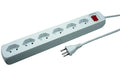 Steckdosenleiste 6xT13, mit Schalter 1.5m Kabel