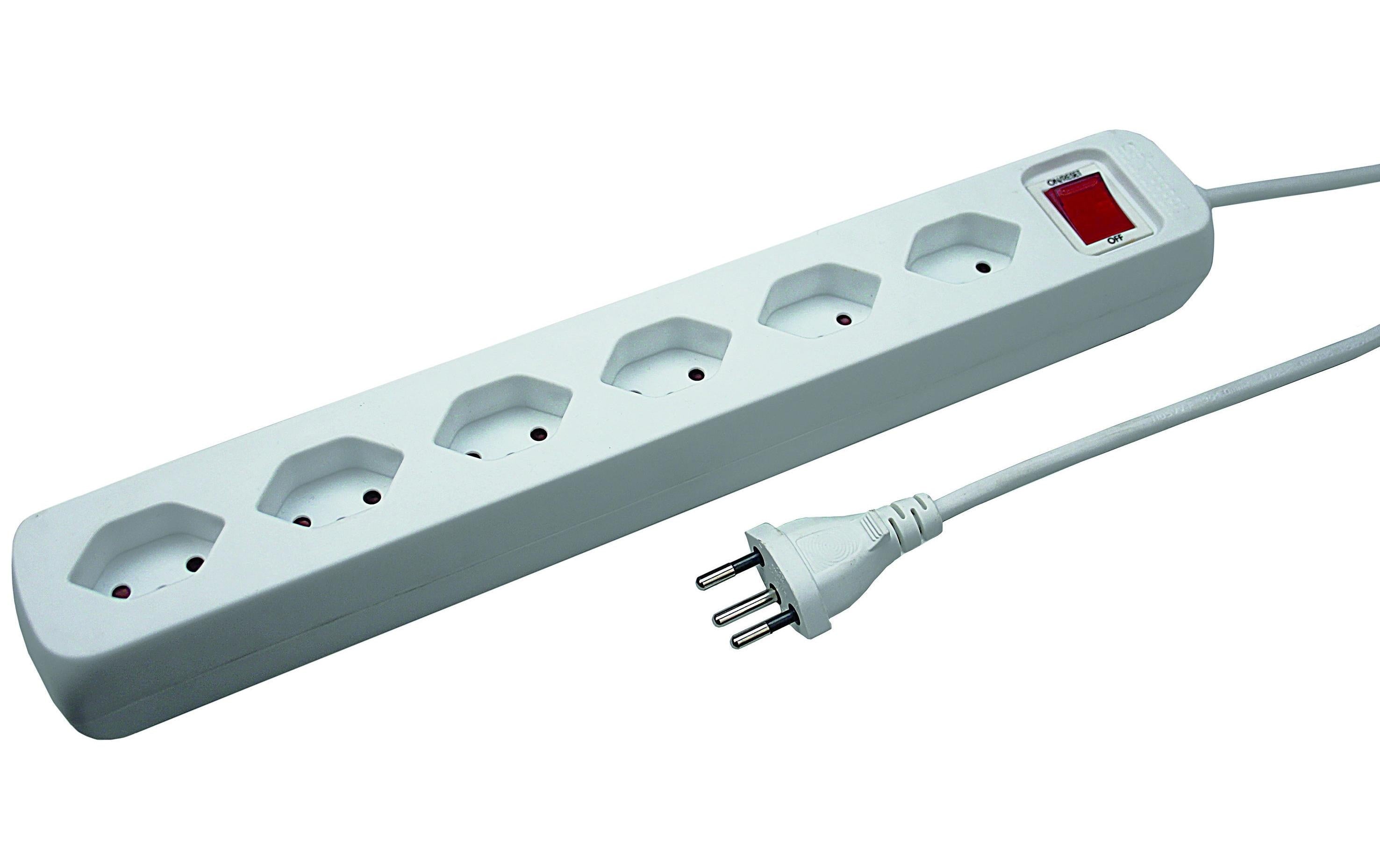 Steckdosenleiste 6xT13, mit Schalter 1.5m Kabel