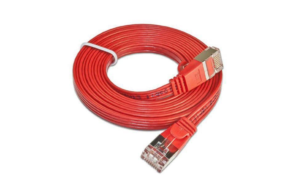 Wirewin Slim Patchkabel: STP, 0.25m, rot Cat.6, AWG36, Klinkenschutz, Längenaufdruck