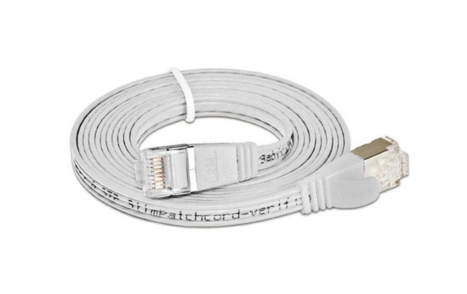 Wirewin Slim Patchkabel: STP, 0.25m, weiss Cat.6, AWG36, Klinkenschutz, Längenaufdruck