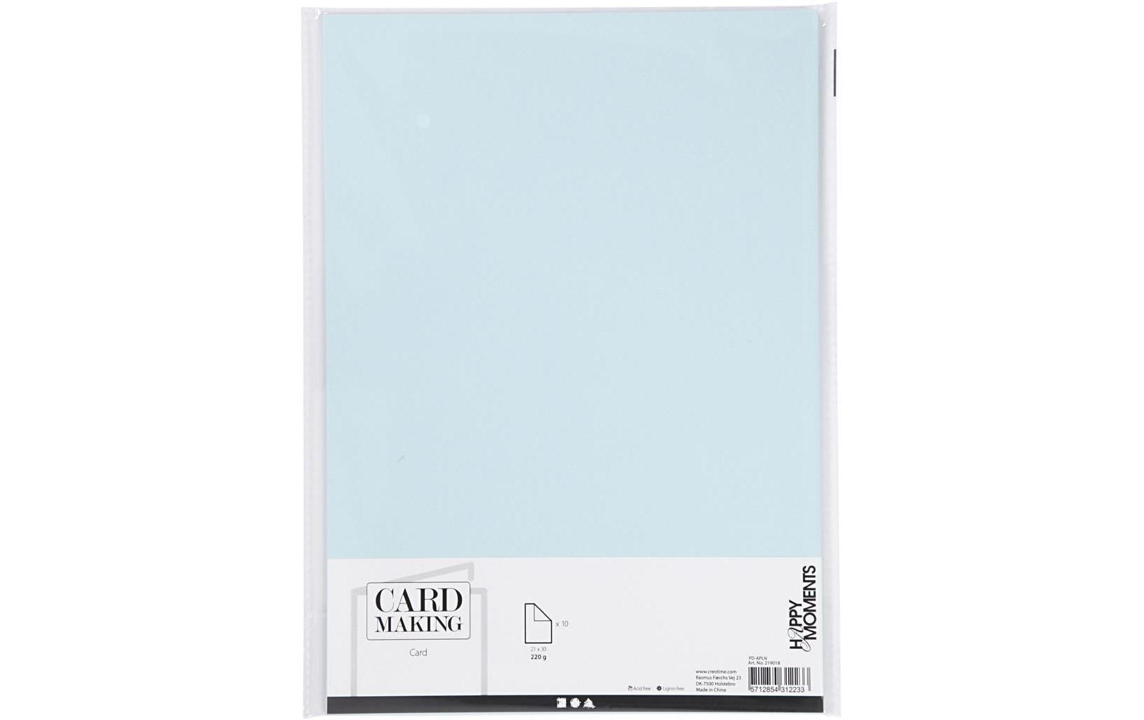 Creativ Company Fotokarton A4 hellblau 220 g, 10 Blatt, einseitig leichte Struktur