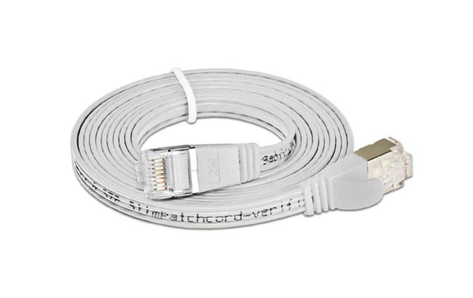 Wirewin Slim Patchkabel: STP, 15m, weiss Cat.6, AWG36, Klinkenschutz, Längenaufdruck