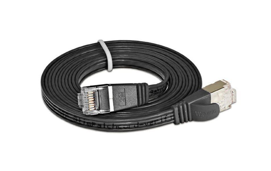 Wirewin Slim Patchkabel: STP, 3m, schwarz Cat.6, AWG36, Klinkenschutz, Längenaufdruck
