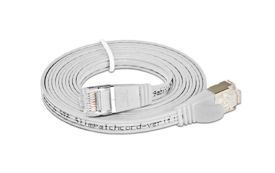 Wirewin Slim Patchkabel: STP, 20m, weiss Cat.6, AWG36, Klinkenschutz, Längenaufdruck