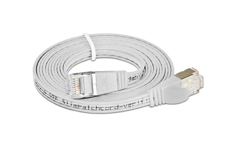 Wirewin Slim Patchkabel: STP, 25m, weiss Cat.6, AWG36, Klinkenschutz, Längenaufdruck