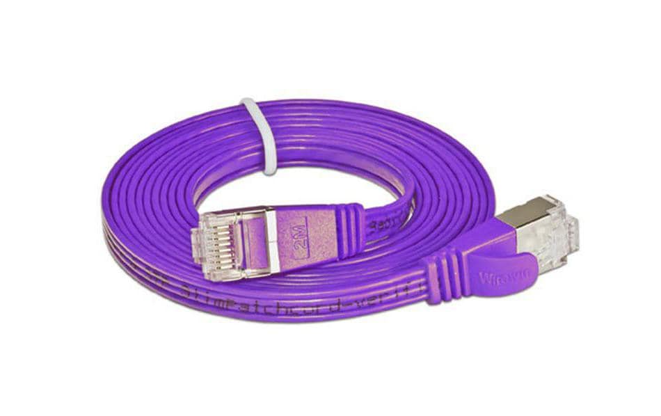Wirewin Slim Patchkabel: STP, 1.5m, violett Cat.6, AWG36, Klinkenschutz, Längenaufdruck