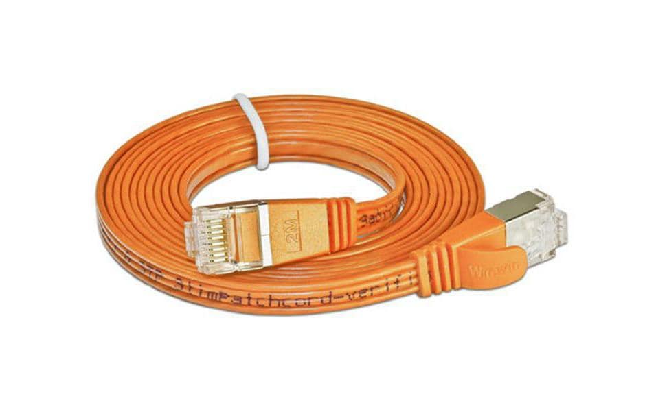 Wirewin Slim Patchkabel: STP, 0.5m, orange Cat.6, AWG36, Klinkenschutz, Längenaufdruck