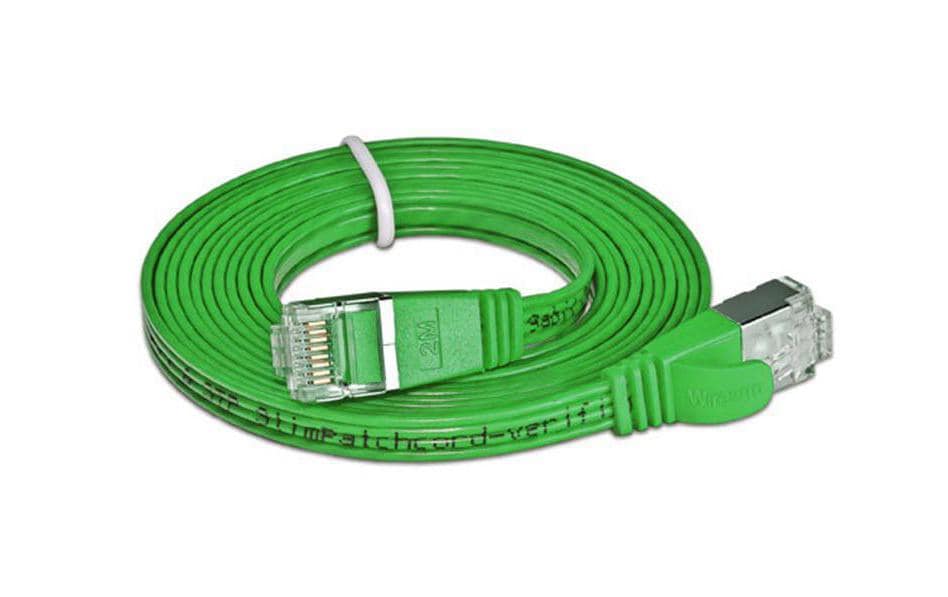 Wirewin Slim Patchkabel: STP, 7.5m, grün Cat.6, AWG36, Klinkenschutz, Längenaufdruck