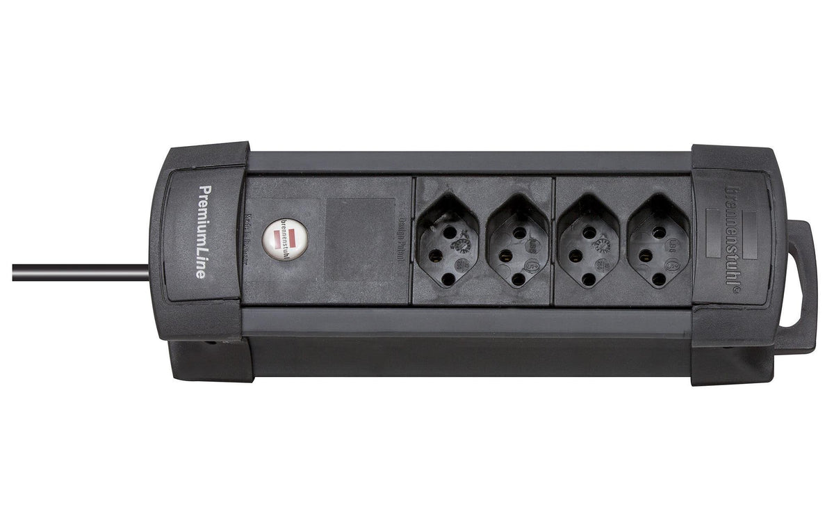 Brennenstuhl Premium-Line Steckdosenleiste 4xT13, ohne Schalter, schwarz, 5m Kabel