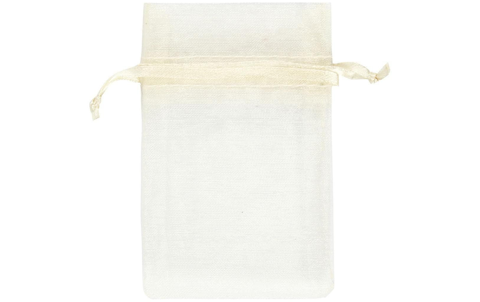 Creativ Company Organzabeutel 7 x 10 cm, 10 Stück, creme