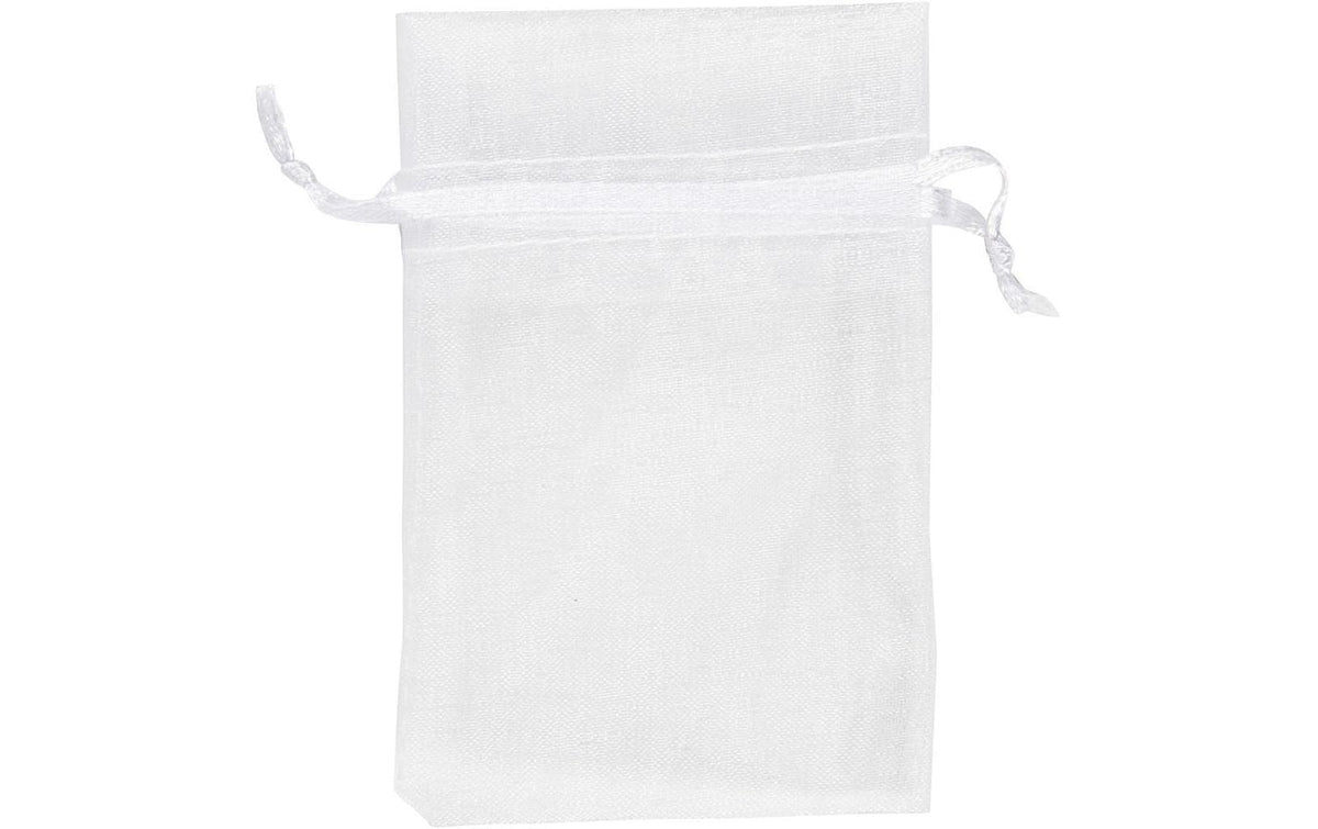 Creativ Company Organzabeutel 7 x 10 cm, 10 Stück, weiss