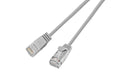 Wirewin Slim Patchkabel: UTP, 2m, grau Cat.6, AWG36, Klinkenschutz, rund, 2.8mm