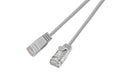 Wirewin Slim Patchkabel: UTP, 3m, grau Cat.6, AWG36, Klinkenschutz, rund, 2.8mm