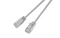 Wirewin Slim Patchkabel: UTP, 5m, grau Cat.6, AWG36, Klinkenschutz, rund, 2.8mm