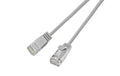 Wirewin Slim Patchkabel: UTP, 10m, grau Cat.6, AWG36, Klinkenschutz, rund, 2.8mm