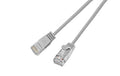 Wirewin Slim Patchkabel: UTP, 50cm, grau Cat.6, AWG36, Klinkenschutz, rund, 2.8mm