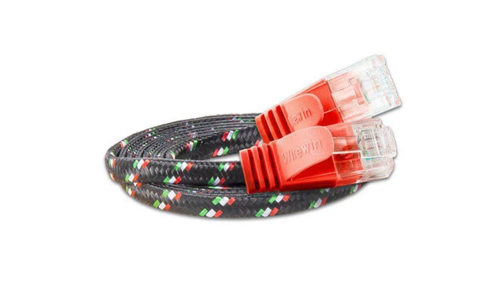 Wirewin Slim Toughkabel: UTP, 5m, rot Cat.6, AWG36, Klinkenschutz, Nylonmantel
