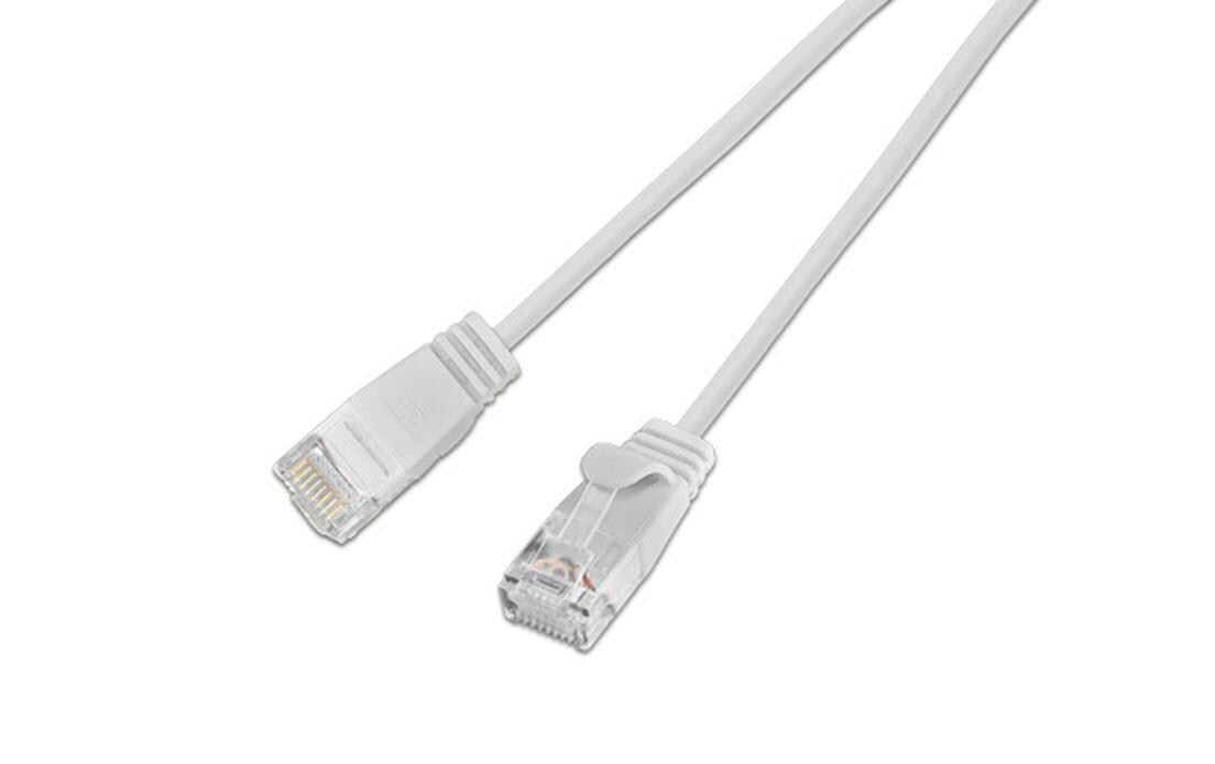 Wirewin Slim Patchkabel: UTP, 1.5m, weiss Cat.6, AWG36, Klinkenschutz, rund, 2.8mm