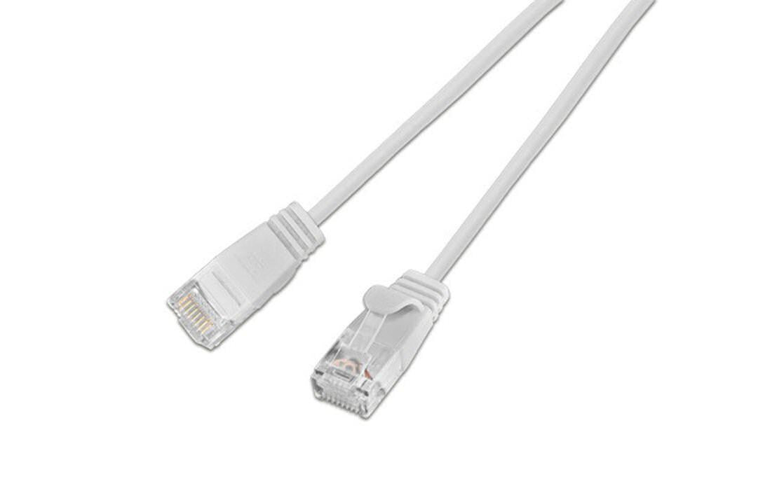 Wirewin Slim Patchkabel: UTP, 3m, weiss Cat.6, AWG36, Klinkenschutz, rund, 2.8mm