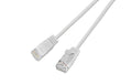Wirewin Slim Patchkabel: UTP, 10m, weiss Cat.6, AWG36, Klinkenschutz, rund, 2.8mm