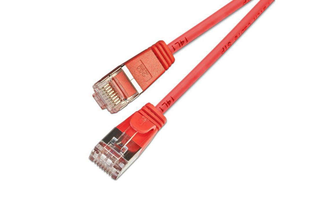 Slim Wirewin Pachkabel: U/FTP, 3m, rot Cat.6, AWG36, 100% Kupfer, geschirmt, 4mm