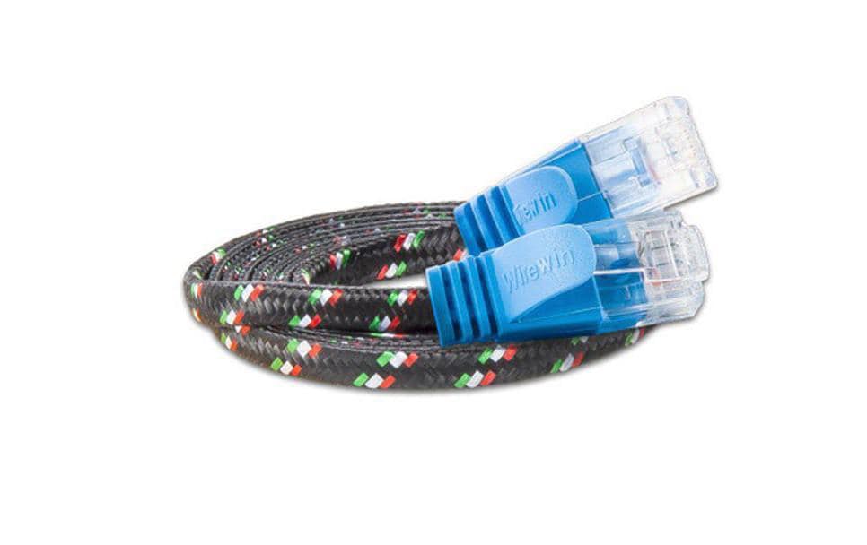 Wirewin Slim Toughkabel: UTP, 3m, blau Cat.6, AWG36, Klinkenschutz, Nylonmantel