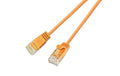 Wirewin Slim Patchkabel: UTP, 3m, orange Cat.6, AWG36, Klinkenschutz, rund, 2.8mm