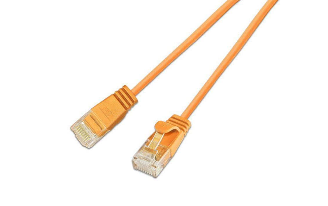 Wirewin Slim Patchkabel: UTP, 3m, orange Cat.6, AWG36, Klinkenschutz, rund, 2.8mm