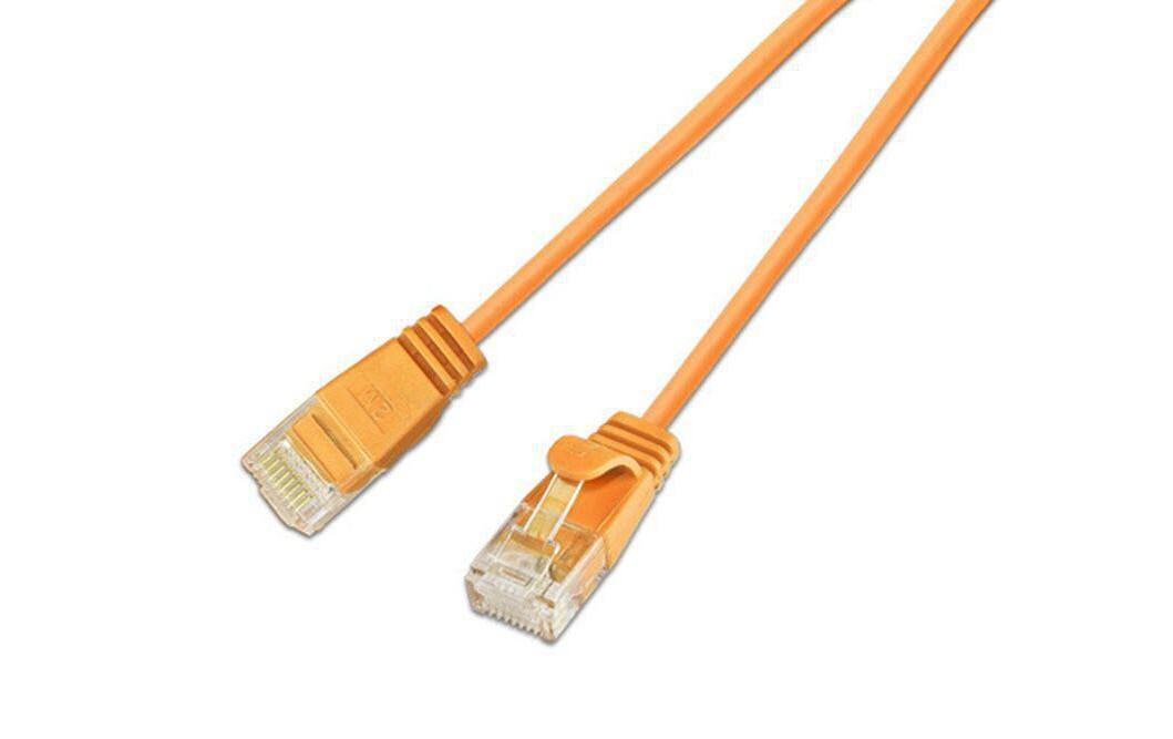 Wirewin Slim Patchkabel: UTP, 5m, orange Cat.6, AWG36, Klinkenschutz, rund, 2.8mm