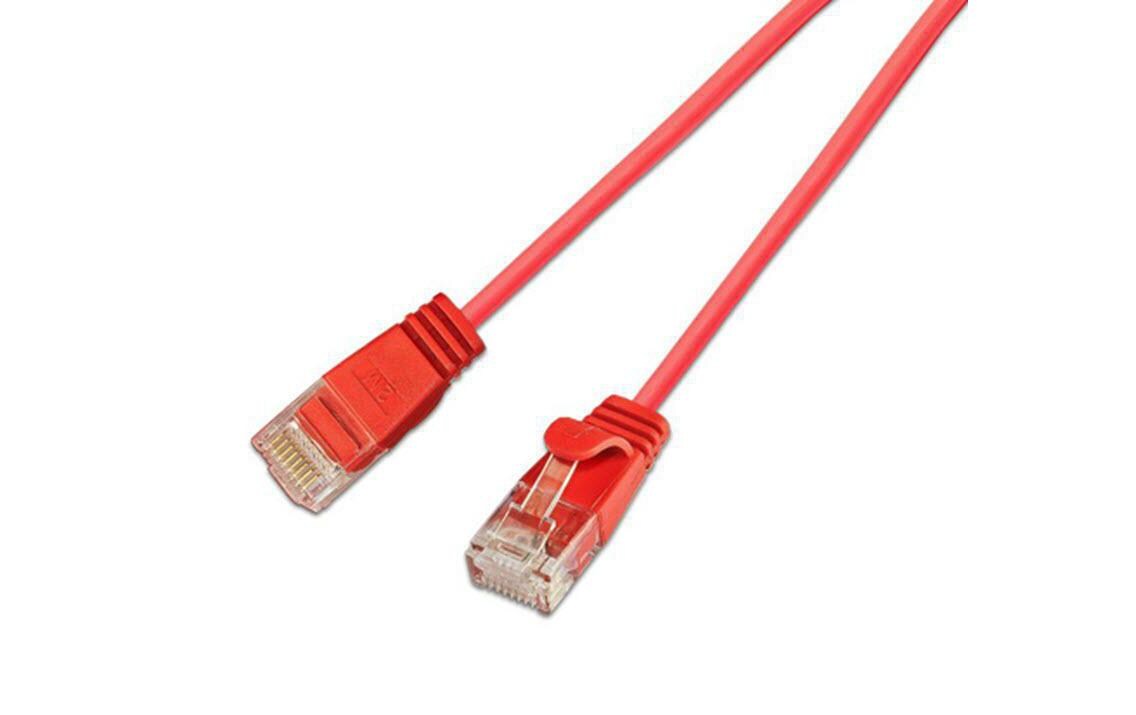 Wirewin Slim Patchkabel: UTP, 1m, rot Cat.6, AWG36, Klinkenschutz, rund, 2.8mm