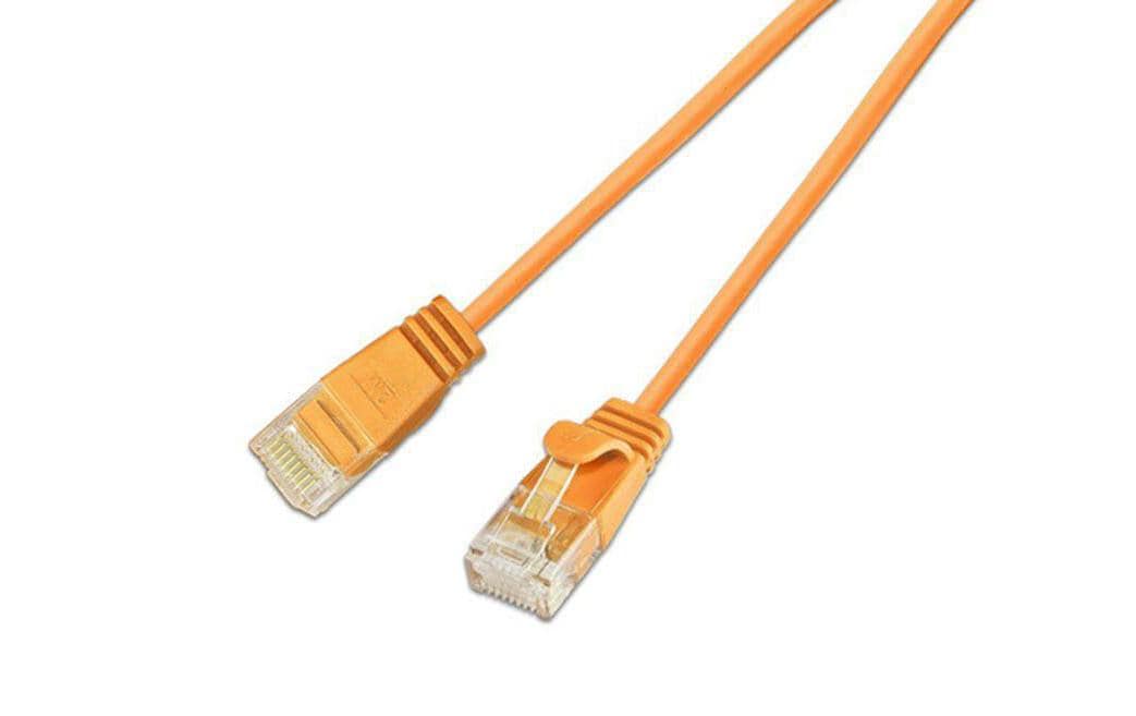 Wirewin Slim Patchkabel: UTP, 1.5m, orange Cat.6, AWG36, Klinkenschutz, rund, 2.8mm