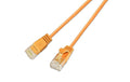 Wirewin Slim Patchkabel: UTP, 15cm, orange Cat.6, AWG36, Klinkenschutz, rund, 2.8mm