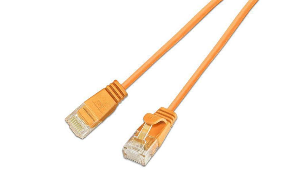 Wirewin Slim Patchkabel: UTP, 50cm, orange Cat.6, AWG36, Klinkenschutz, rund, 2.8mm