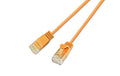 Wirewin Slim Patchkabel: UTP, 1m, orange Cat.6, AWG36, Klinkenschutz, rund, 2.8mm