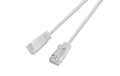 Wirewin Slim Patchkabel: UTP, 50cm, weiss Cat.6, AWG36, Klinkenschutz, rund, 2.8mm