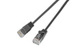 Wirewin Slim Patchkabel: UTP, 50cm, schwarz Cat.6, AWG36, Klinkenschutz, rund, 2.8mm