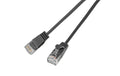 Wirewin Slim Patchkabel: UTP, 1m, schwarz Cat.6, AWG36, Klinkenschutz, rund, 2.8mm