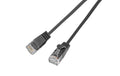 Wirewin Slim Patchkabel: UTP, 2m,schwarz Cat.6, AWG36, Klinkenschutz, rund, 2.8mm