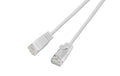 Wirewin Slim Patchkabel: UTP, 15cm, weiss Cat.6, AWG36, Klinkenschutz, rund, 2.8mm