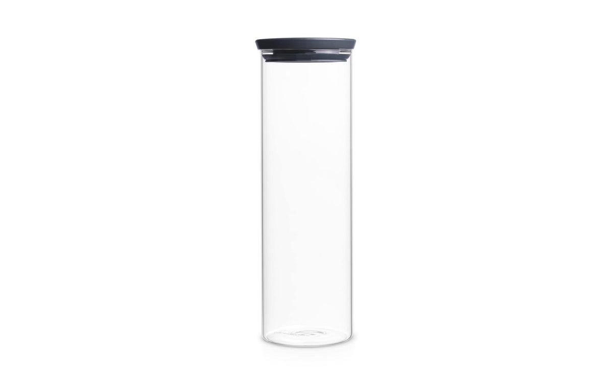 Brabantia, Vorratsglas 1.9 l, Transparent stapelbar, Deckel Dark Grey